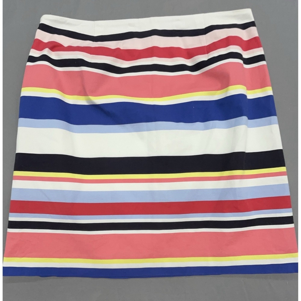 Talbots Skirt 16P Striped Cotton Stretch Pencil Mini Preppy Coastal‎ Casual